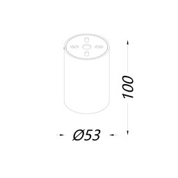 Светильник MINI VILLY S укороченный, потолочный накладной, 9Вт, 3000K, Черный, MINI-VL-BASE-S-BL-WW