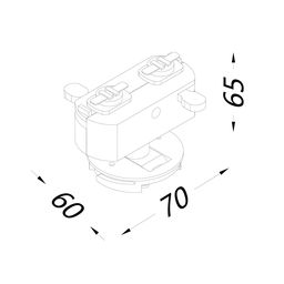 Крепление сменное М2 для светильников MINI VILLY, трековое однофазное, цвет Черный, MINI-VL-M2-BL
