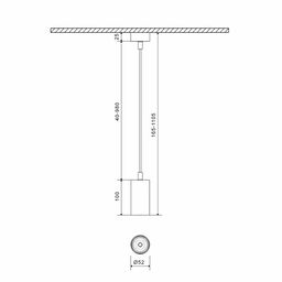 Чертёж подвесного крепления M6, размеры и диаметр