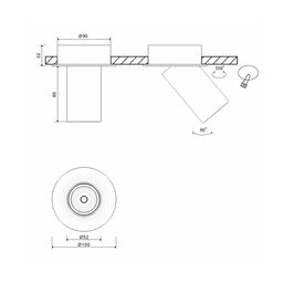 Чертеж крепления M7 с размерами и углами