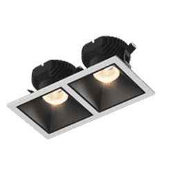 Двойная квадратная рамка COMBO, белая, вид под углом