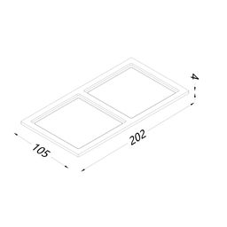 Рамка двойная для серии COMBO 3, квадратная, черная, COMBO-3S2-BL