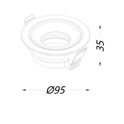 Корпус светильника потолочный встраиваемый, Черный, IP20, COMBO-44-BL