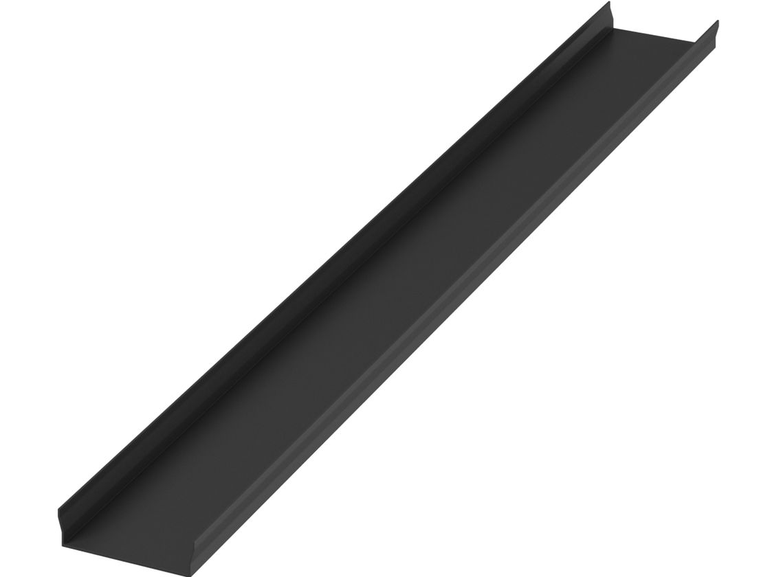 Фронтальная крышка трека SY, черная, алюминий, вид сбоку