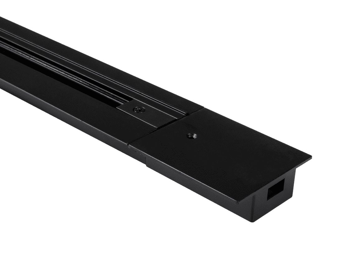 Встраиваемый черный шинопровод, торцевая часть и крышка