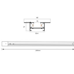 Шинопровод однофазный встраиваемый черный, TR-RC-BL-2