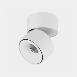 Белый накладной поворотный светильник цилиндрический, вид под углом