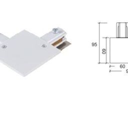 L коннектор для однофазных встраиваемых трековыx систем, Белый,KXZ-RC-WH-L