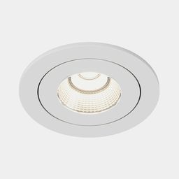 Встраиваемый светильник белый, круглая рамка, фронтальный вид