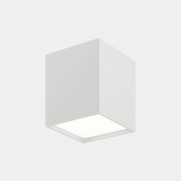 Накладной светильник белый квадратный, включённый свет