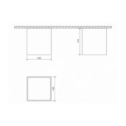 Чертёж накладного светильника, размеры 100×100×110 мм