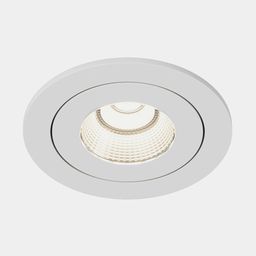 Встраиваемый белый светильник, фронтальный вид, круглая рамка