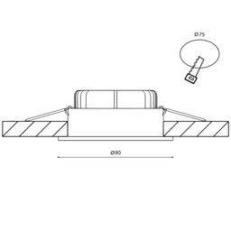 Схема установки светильника, размеры и монтажное отверстие