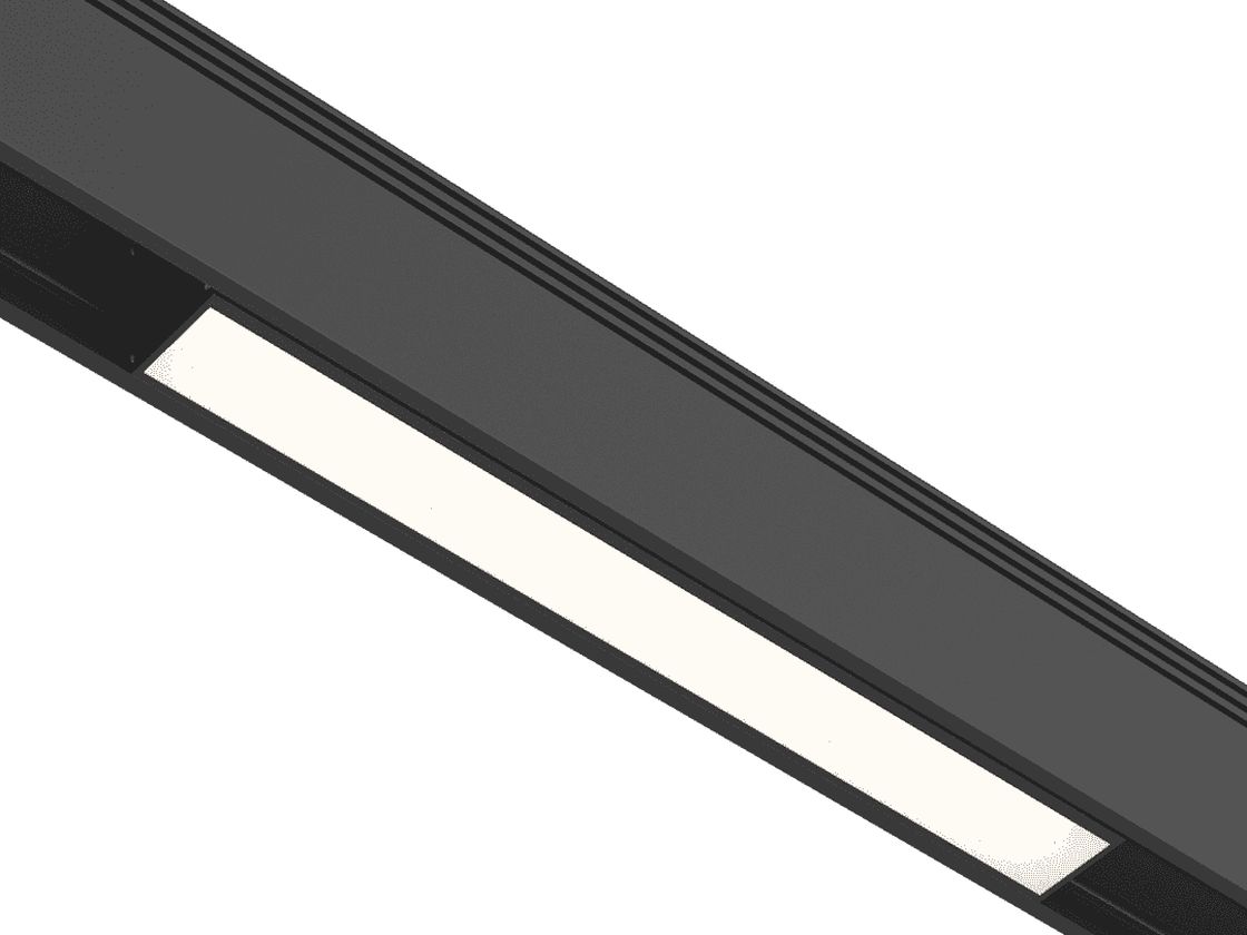 Линейный трековый светильник SY, чёрный корпус, вид сверху