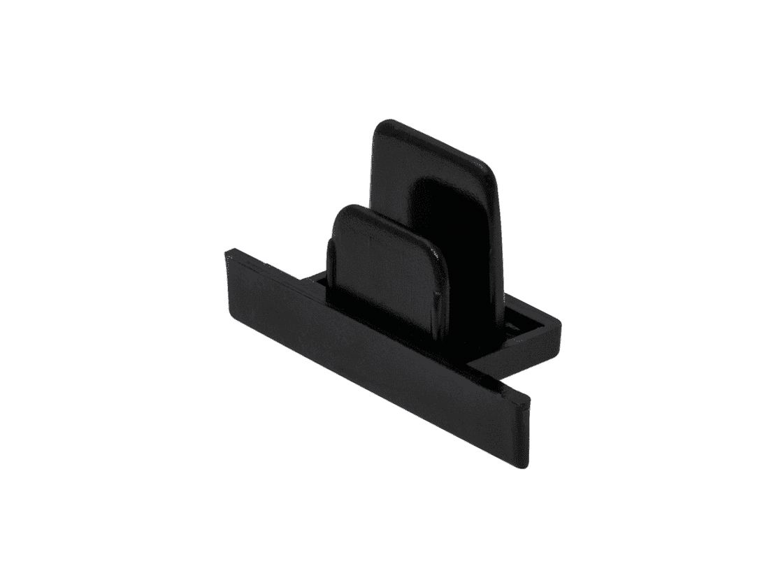 Черная заглушка для встраиваемого трека, вид под углом