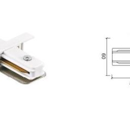 I коннектор для однофазных встраиваемых трековыx систем, Белый,KXZ-RC-WH-I