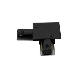 L образный коннектор трековый черный, боковой ракурс