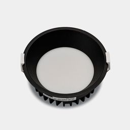 Встраиваемый светильник черный, фронтальный вид с рассеивателем
