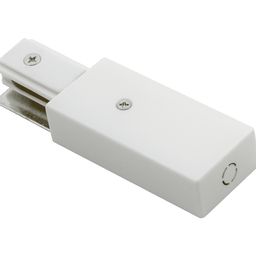 Коннектор питания однофазного трека, белый корпус, ракурс сверху