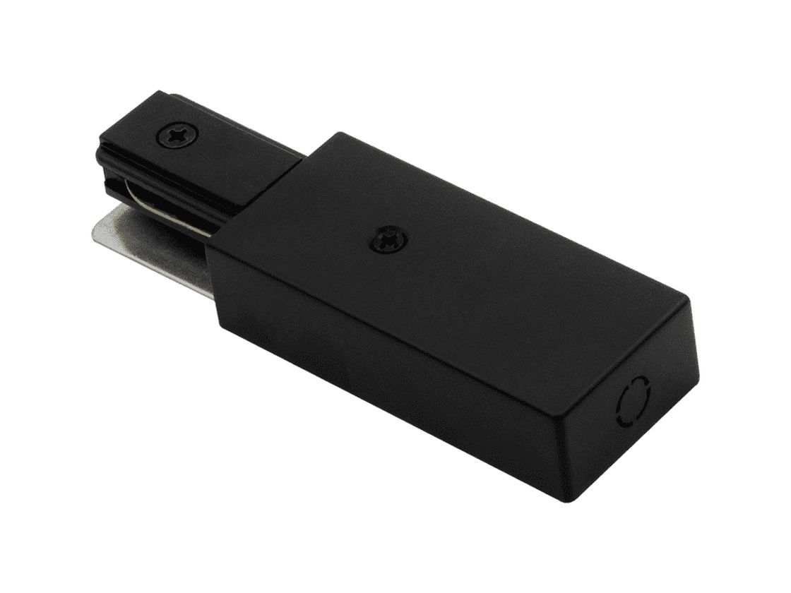 Коннектор питания трековой системы, черный корпус, ракурс сверху