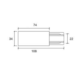 Подвод питания для однофазного трека, CN2-BL-PW