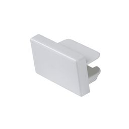 Заглушка однофазного трека белая, боковой ракурс