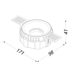 Встраиваемая рамка для COMBO 43 потолочный встраиваемый, Черный, COMBO-FR-43-BL