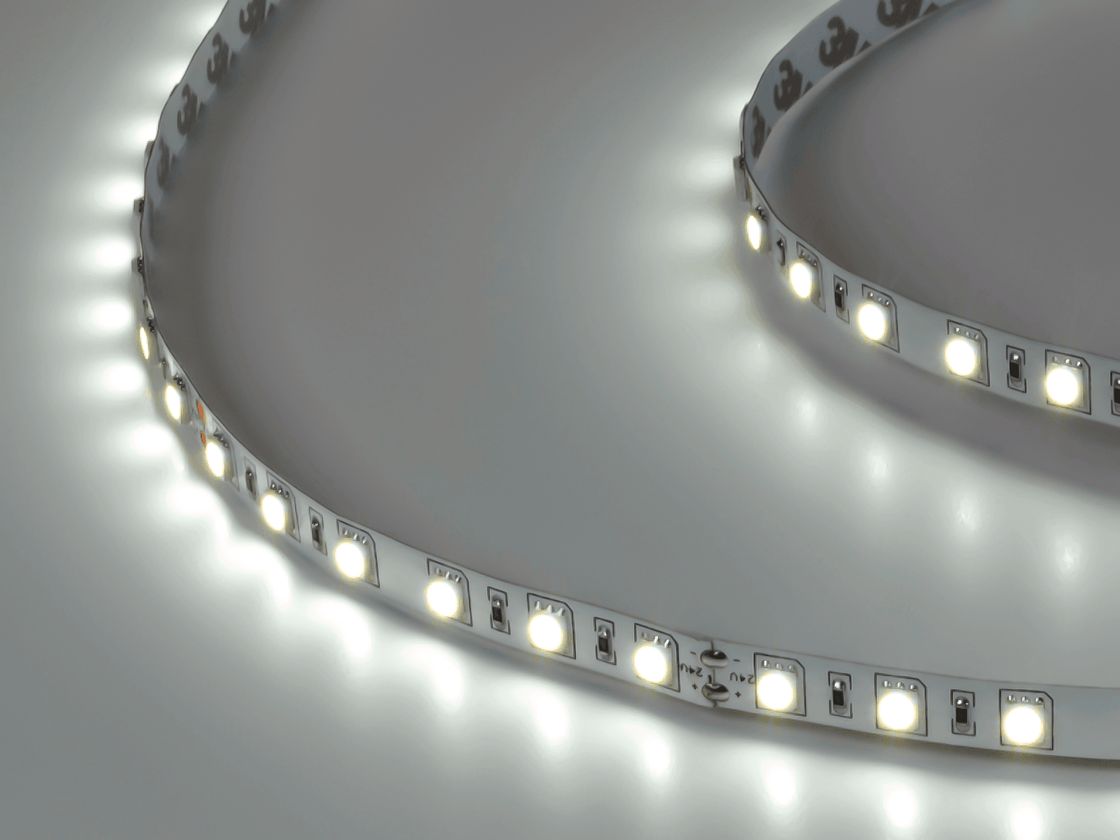 Светодиодная лента  5050, 60 LED/м, 14,4 Вт/м, 24В , IP20, Цвет: Холодный белый, SWG560-24-14.4-W-М