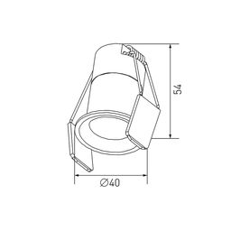 Чертеж светильника Hidden с размерами 40 мм
