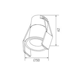 Чертеж светильника Hidden с размерами 50 и 62 мм