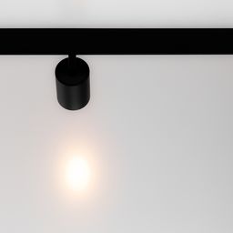 Черный спот на треке, диагональный ракурс