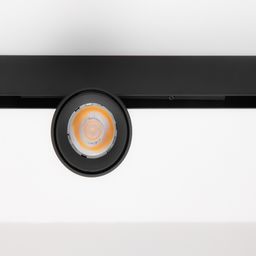 Черный спот на треке, изолированный вид под углом