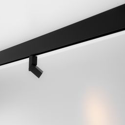 Черный магнитный спот на треке, вид сбоку