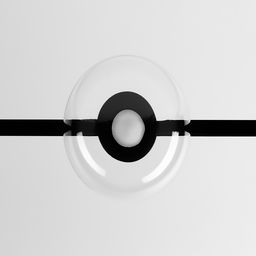 Светильник-шар на треке, фронтальный вид