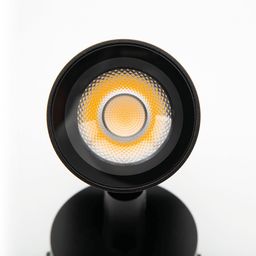 Накладной уличный светильник черный, вид спереди, оптика