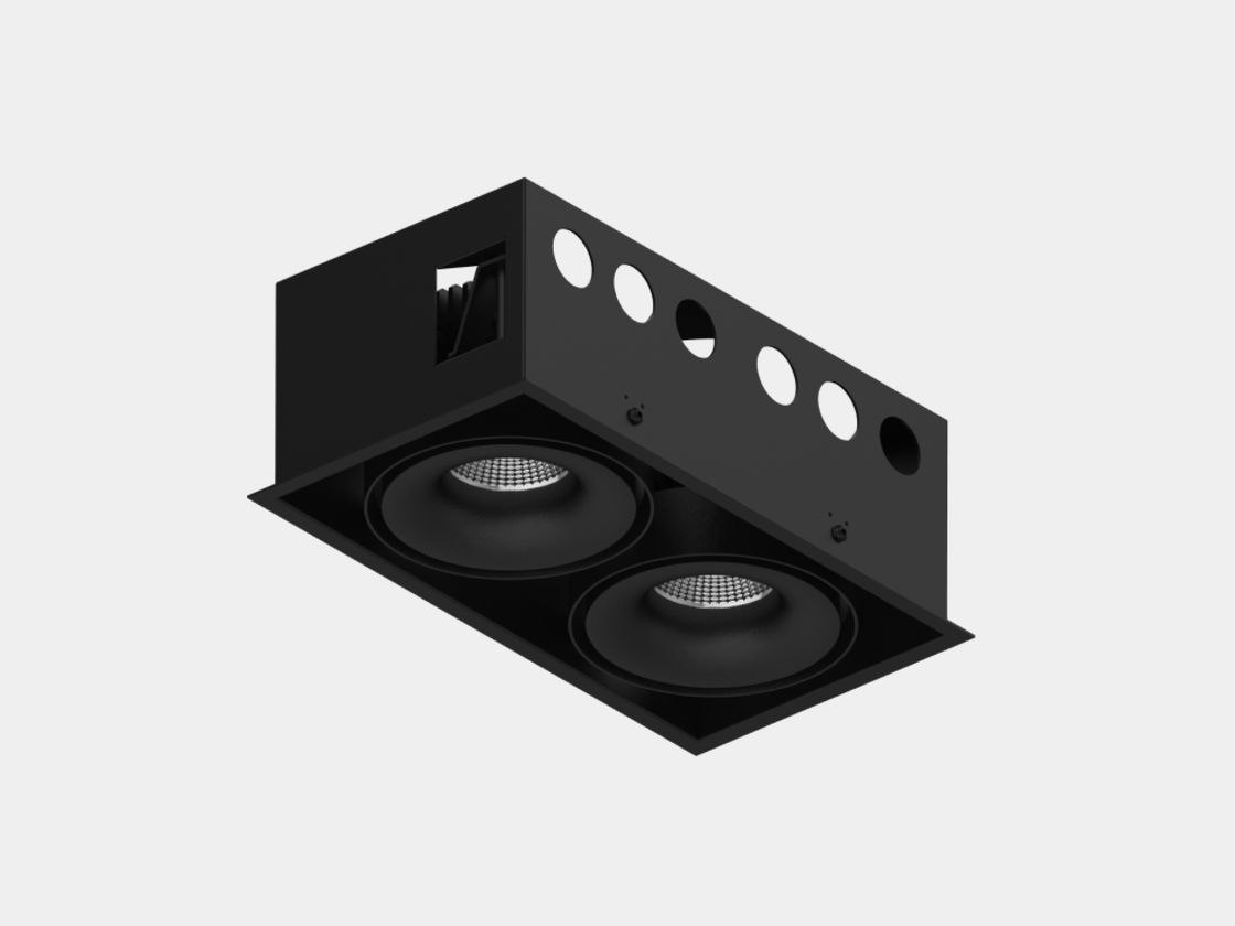 Встраиваемый карданный корпус COMBO-CRD2-BL, черный, два модуля