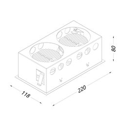 Корпус светильника потолочный встраиваемый  поворотный,Черный, IP20, COMBO-CRD2-BL
