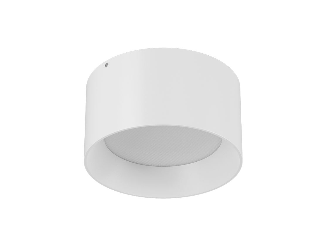 Накладной светодиодный светильник белый, цилиндрический корпус, вид спереди
