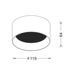 Светильник светодиодный потолочный накладной , серия BQ, Белый, 12Вт, IP20, Теплый белый (3000К), BQ-SF12-WH-WW