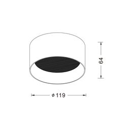 Светильник светодиодный потолочный накладной , серия BQ, Черный, 12Вт, IP20, Нейтральный белый (4000К), BQ-SF12-BL-NW
