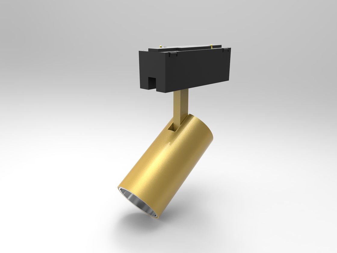 Трековый светильник SY золото, цилиндрический корпус, вид сбоку
