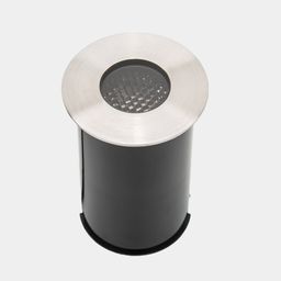 Встраиваемый грунтовый светильник, серебристая рамка, вид сверху