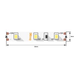 Светодиодная лента 2835, 60 LED/м, 4,8 Вт/м, 12В , IP20, 3M, Цвет: Теплый белый, SWG260-12-4.8-WW-M