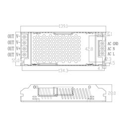Блок питания для светодиодной ленты LUX компактный, 12В, 100Вт, IP20, T-100-12-LUX