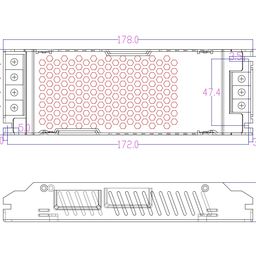 Блок питания для светодиодной ленты LUX компактный, 12В, 200Вт, IP20, T-200-12-LUX