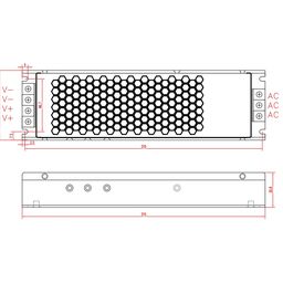 Блок питания для светодиодной ленты LUX компактный, 12В, 250Вт, IP20, T-250-12-LUX