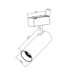Светильник для низковольтного трека SY, черный, 24 вольт, SY-DIM-601202-BL-20-WW