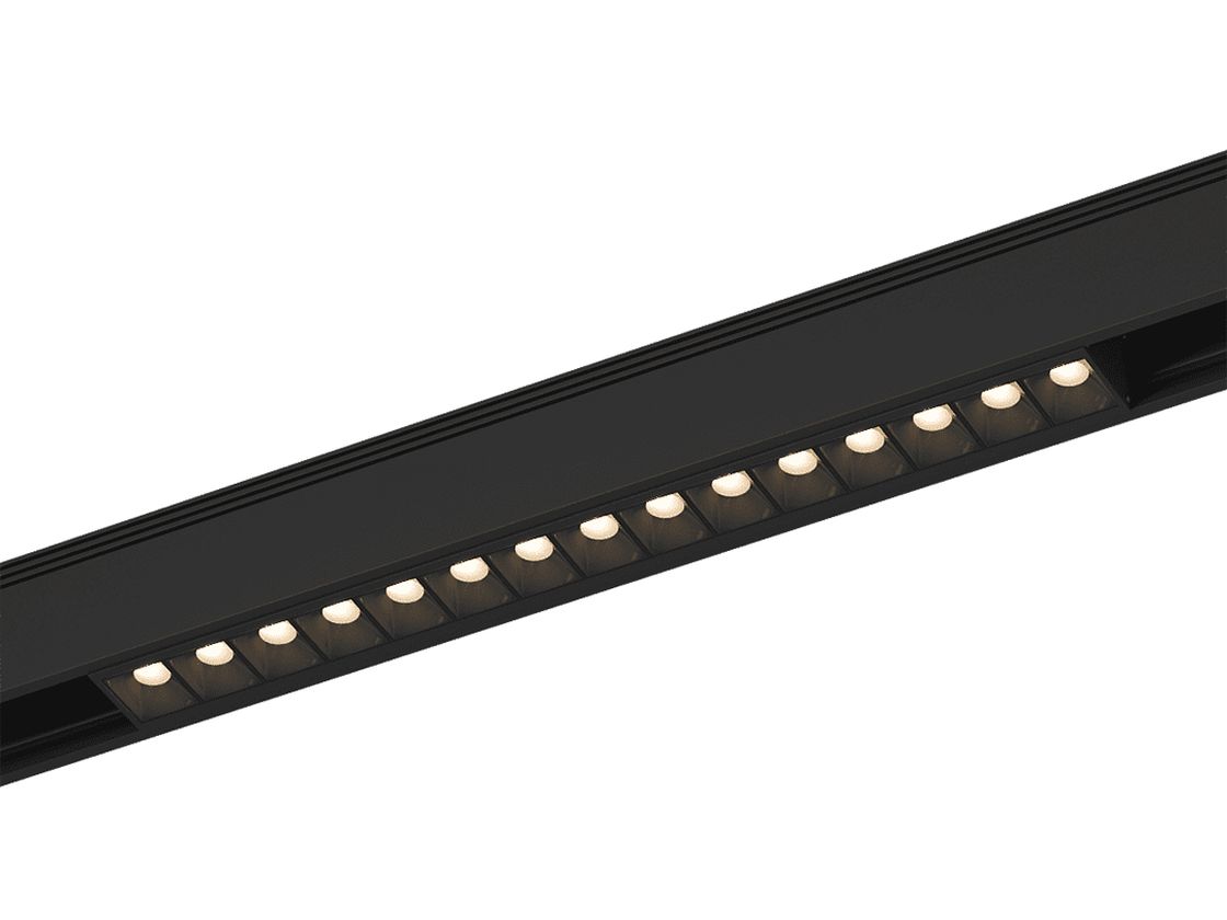 Трековый светильник SY черный, линейный модуль с линзами