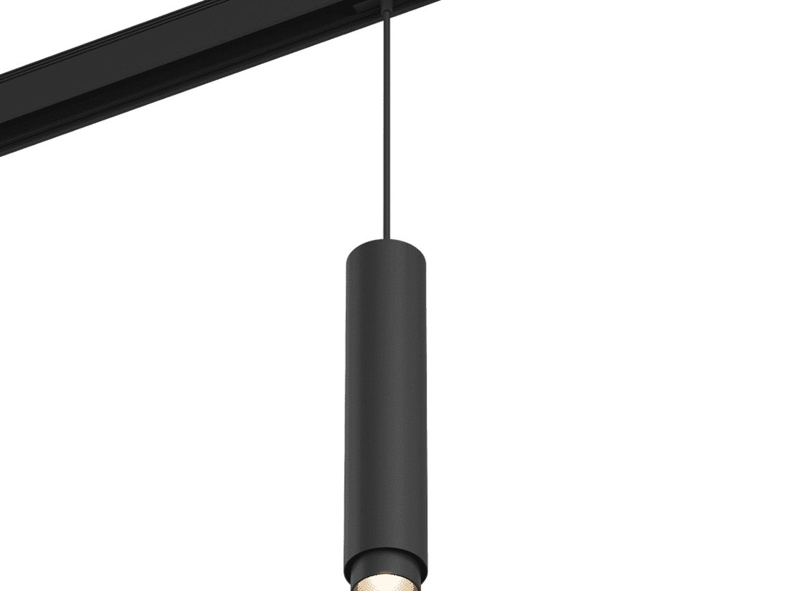 Подвесной трековый светильник SY черный, цилиндрический корпус