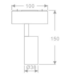 Светильник для низковольтного трека SY черный, SY-601201-BL-7-WW
